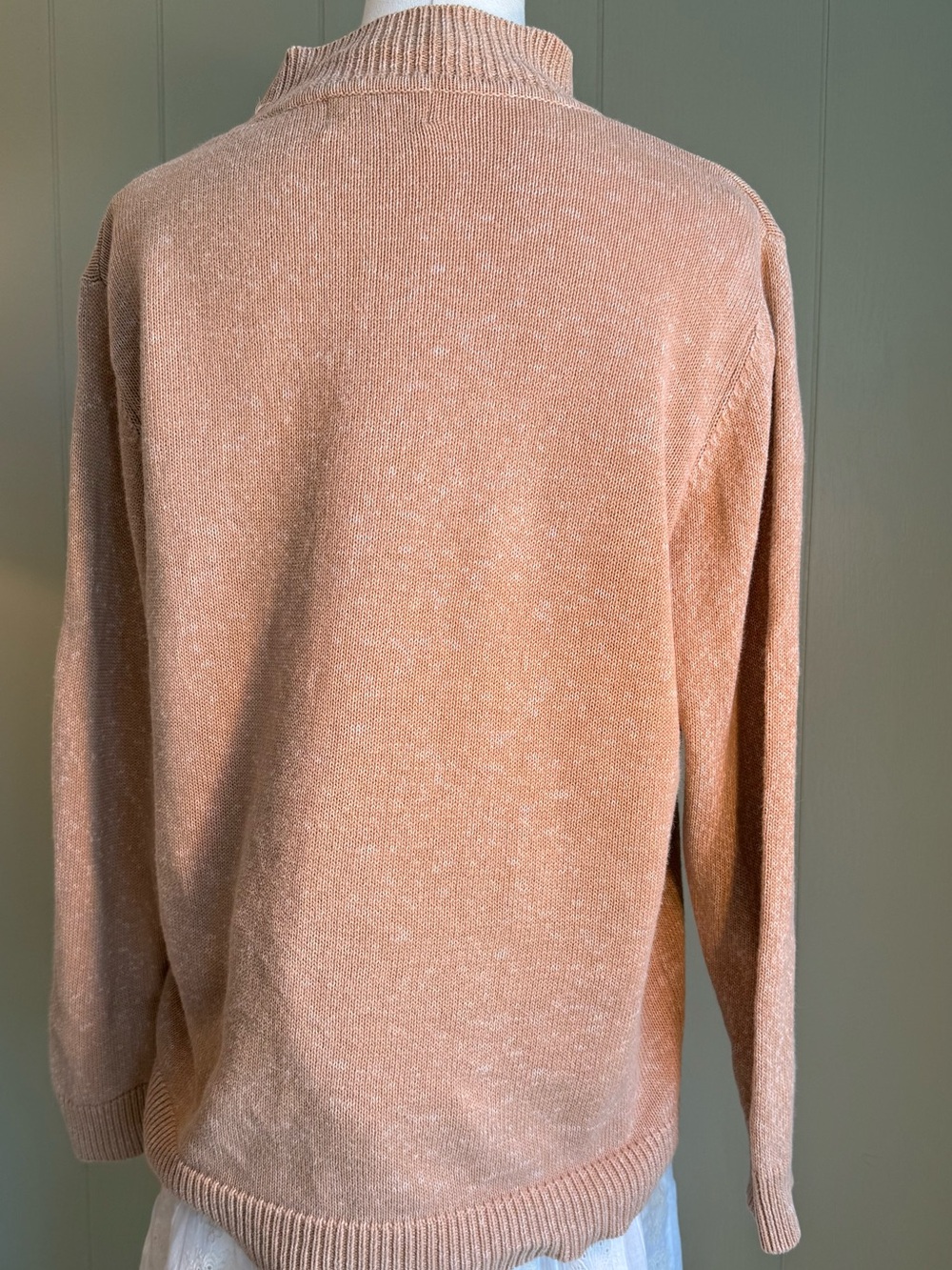 Alfred Dunner Vintage Embroidered Sweater Heathered Tan Floral Pattern Fall - Picture 7 of 13